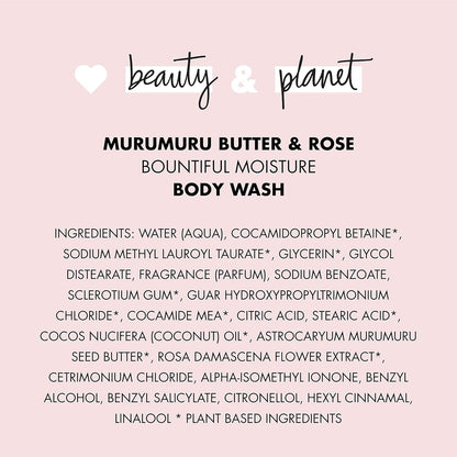 Love Beauty and Planet Bountiful Moisture Body Wash: Murumuru Butter & Rose, 400 ml