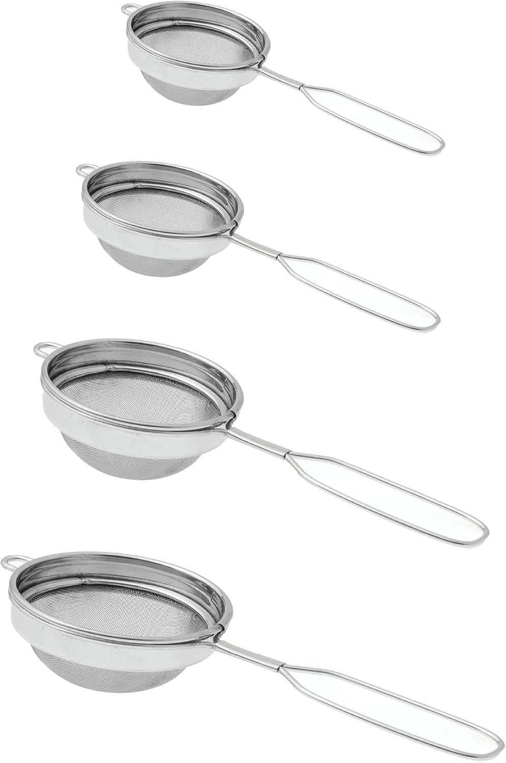 iKonbi Stainless Steel Set of 4 Classic Wire Handle Tea Strainers 25 X 9.5 X 4