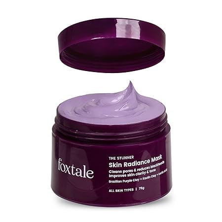 Foxtale De-Tan FaceMask for Glowing Skin| Clay Mask with Lactic Acid for Tan Removal, Redu