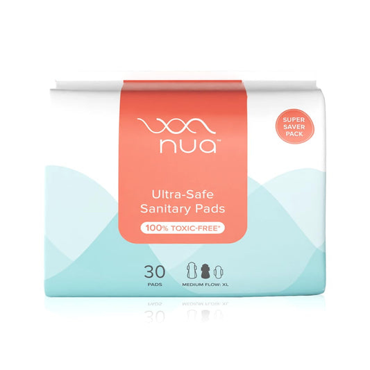 Nua Ultra Safe| 30 Heavy Flow -Xl | Super Saver Pack | Leakproof & Toxic Free Sanitary Pad