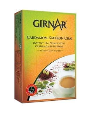 GIRNAR CARDAMOM SAFFRON CHAI ( TEA ) 10 SACHETS - Tea & Coffee