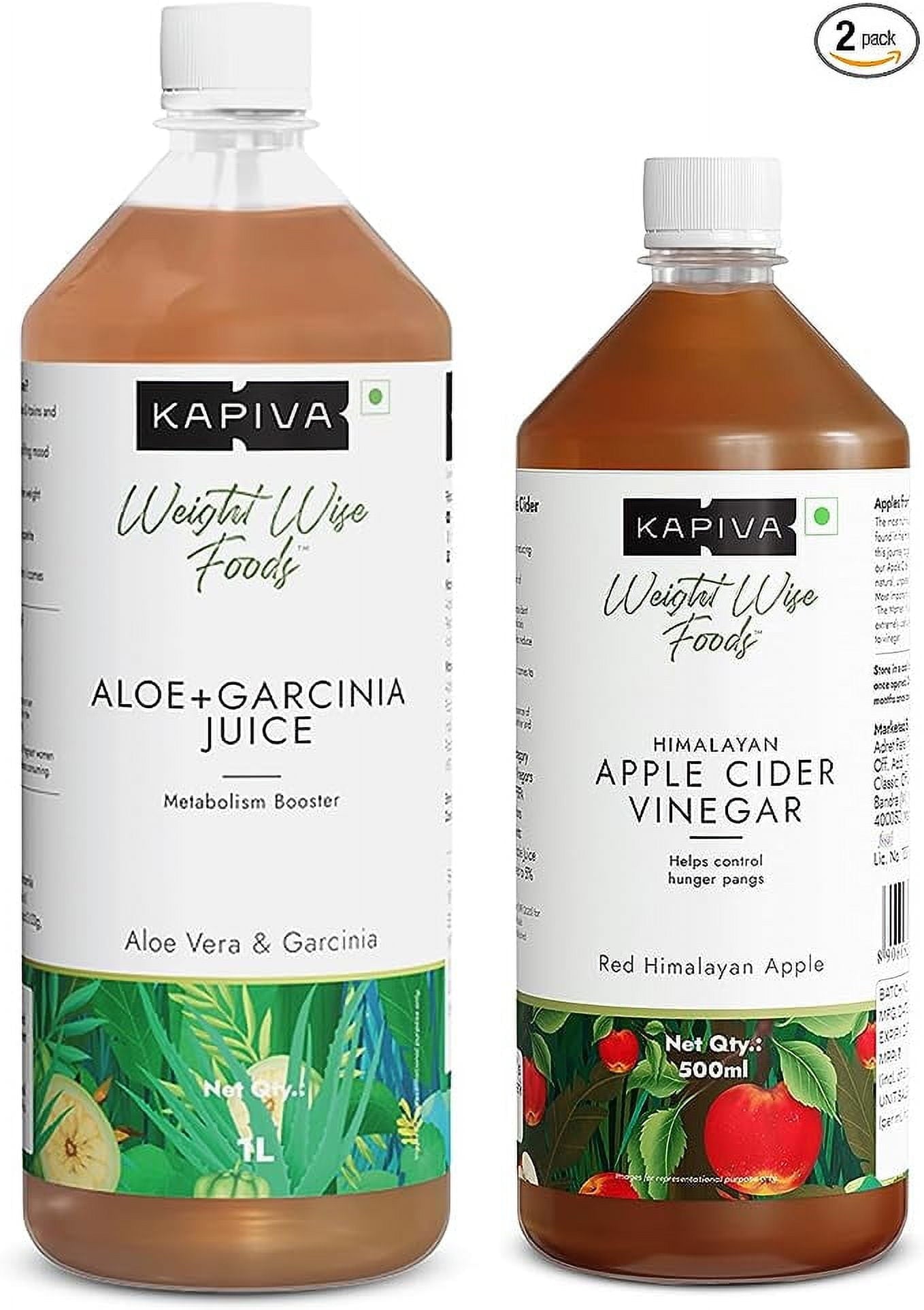 Kapiva WeightLoss Combo | Kapiva Aloe Vera + Garcinia Juice 1L, Kapiva Apple Cider Vinegar