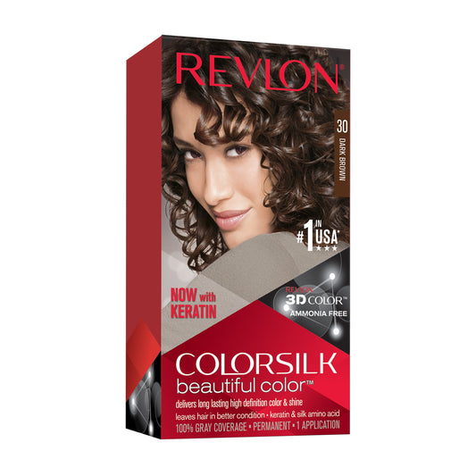 Revlon Colorsilk Beautiful Color Permanent Hair Dye, Dark Brown, At-Home Full Coverage App
