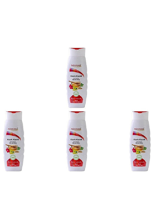 Pack Of 4 - Patanjali Kesh Kanti Silk And Shine Shampoo - 200 Ml (6.76 Oz)