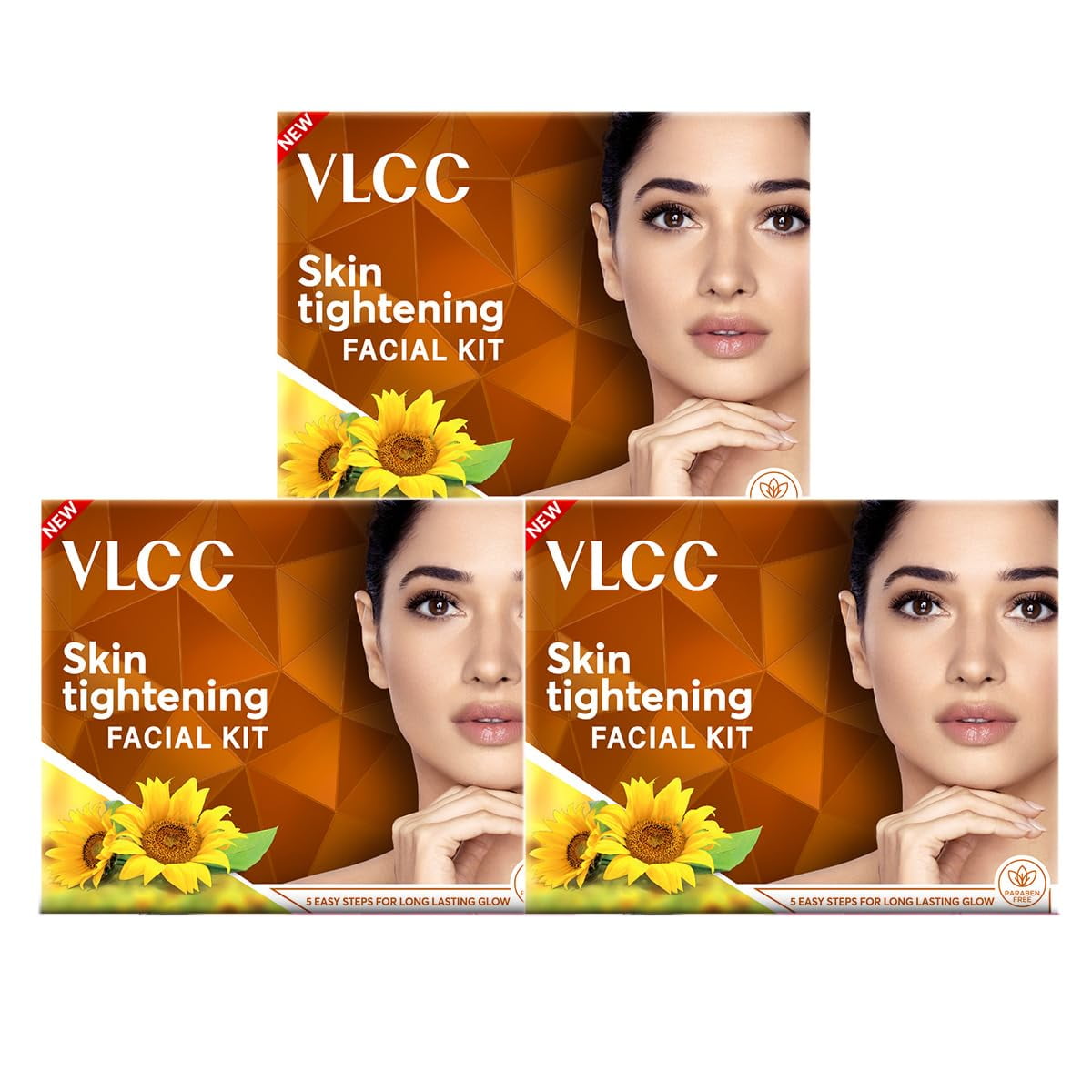 Vlcc Skin Tightening Facial Kit - 25G X 3 (75G) (Pack Of 3) | Skin Elasticity Facial | Hel