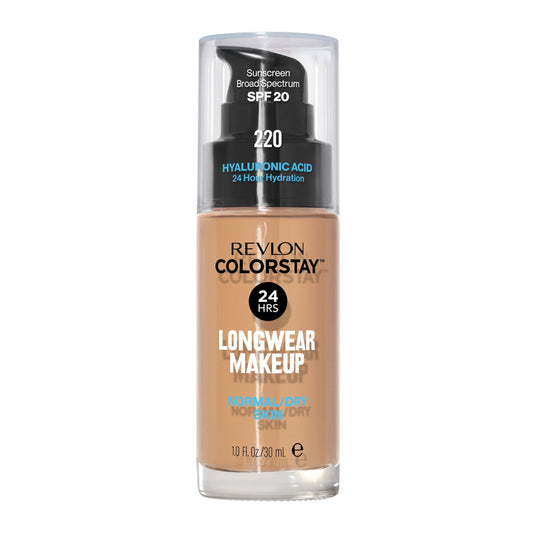 Revlon ColorStay Liquid Foundation Makeup, Normal/Dry Skin, SPF 20, 220 Natural Beige, 1 f