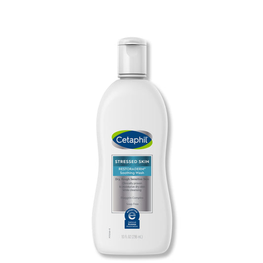 Cetaphil Restoraderm Soothing Wash, 10 Fl Oz, Soothes Dry, Stressed Skin, Hypoallergenic,