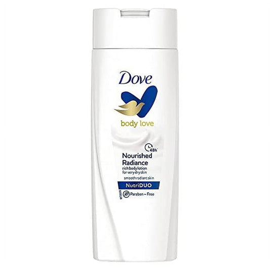 Dove Body Love Nourished Radiance BodyLotion For Very Dry Skin 48hrs Moisturisation Parabe