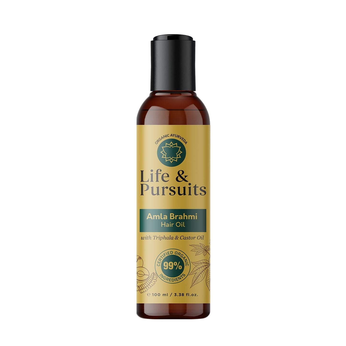 Life & Pursuits Amla Brahmi HairOil for Hair Growth - 3.38 Oz Organic & Natural HairOil wi