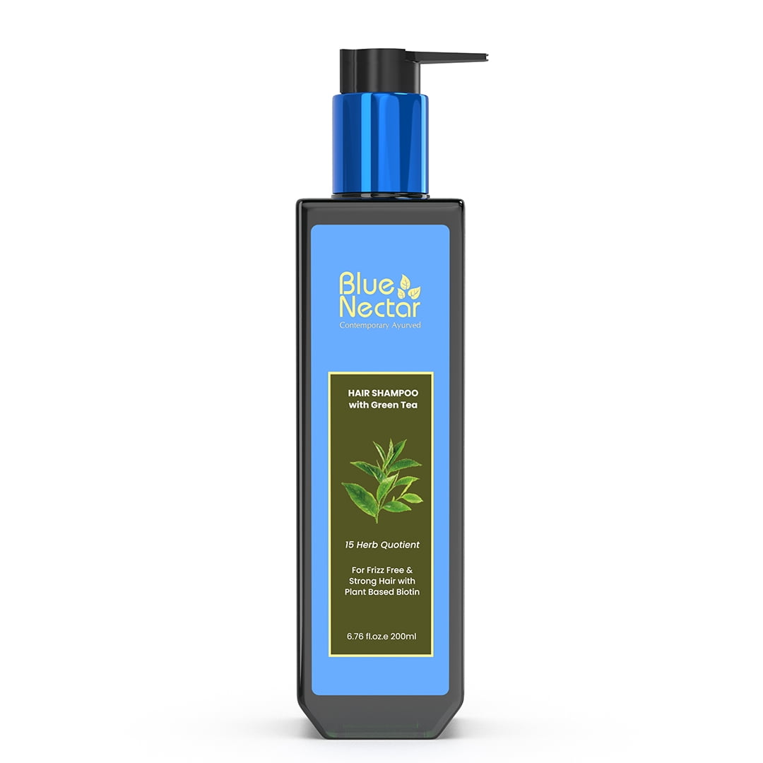 Blue Nectar Anti Frizz Hair Shampoo for Dry & Frizzy Hair | Natural Biotin Shampoo for Wom
