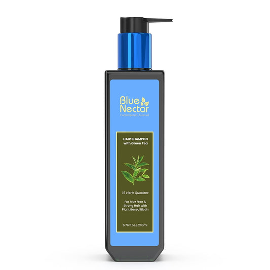 Blue Nectar Anti Frizz Hair Shampoo for Dry & Frizzy Hair | Natural Biotin Shampoo for Wom