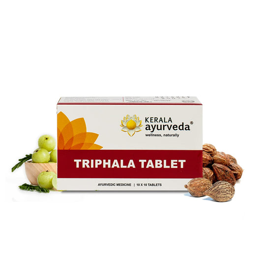 Kerala Ayurveda Triphala Tablet | Helps with Gut Health, Constipation | 100% Ayurvedic Med