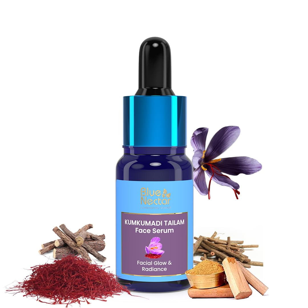 Blue Nectar Kumkumadi Tailam Skin Brightening Face Oil for Glowing Skin, Dull & Damage Ski