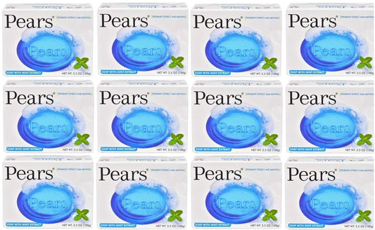 Pears Soap with Mint Extract, 3.5 oz Bars (12-Bars)