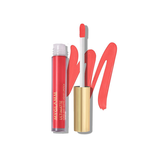 MyGlamm Ultimatte Long Stay Matte Liquid Lipstick - Coral Slayer (Coral) | Long Lasting Li