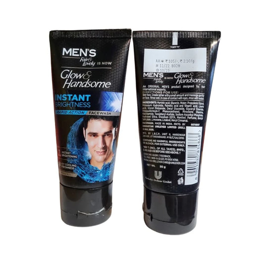Fair Lovely Glow Handsome Instant Brightness Rapid Action Facewash - 50 gms