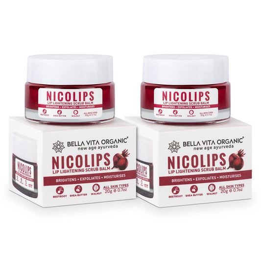 Bella Vita Organic NicoLips Lip Scrub Balm, 20g pack of 2