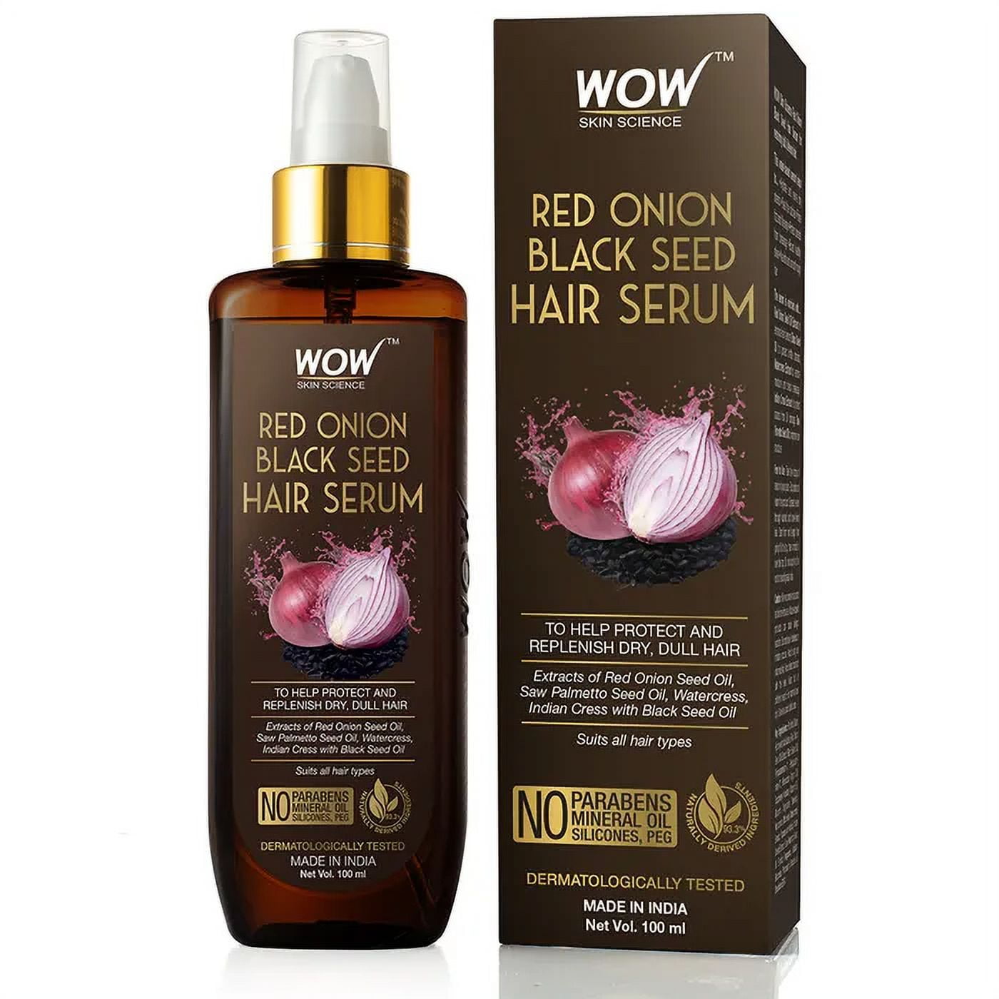 Wow Skin Science Onion Hair Serum for Hair Growth, Hair Fall Control, Dry and Frizzy Hair