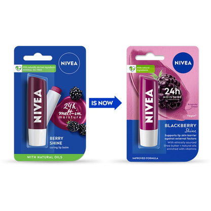 NIVEA LipBalm, Fruity Berry Shine, 4.8g