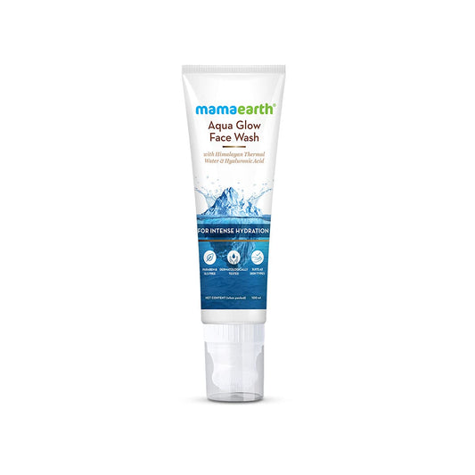 Mamaearth Aqua Glow Face Wash: Himalayan Thermal Water & Hyaluronic Acid, 100 ml