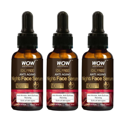 Wow Skin Science Anti Aging Night FaceSerum|Oil Free|Anti Wrinkle, Anti Dullness, Reviving