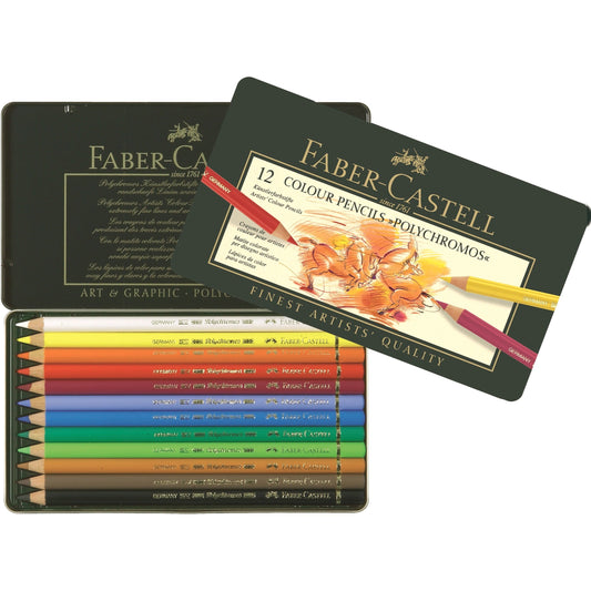 Faber-Castell Colour Pencil Polychromos tin of 12 (#110012)