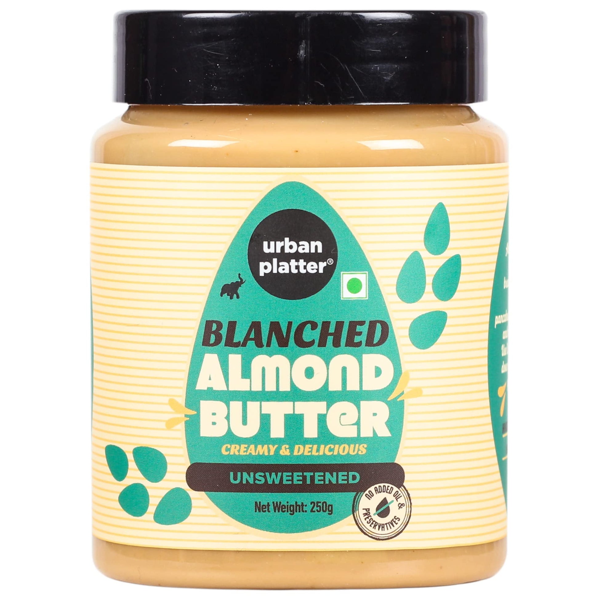 Urban Platter Blanched Almond Butter, 250G / 8.8Oz [All Natural, No Hydrogenated Oil, No P