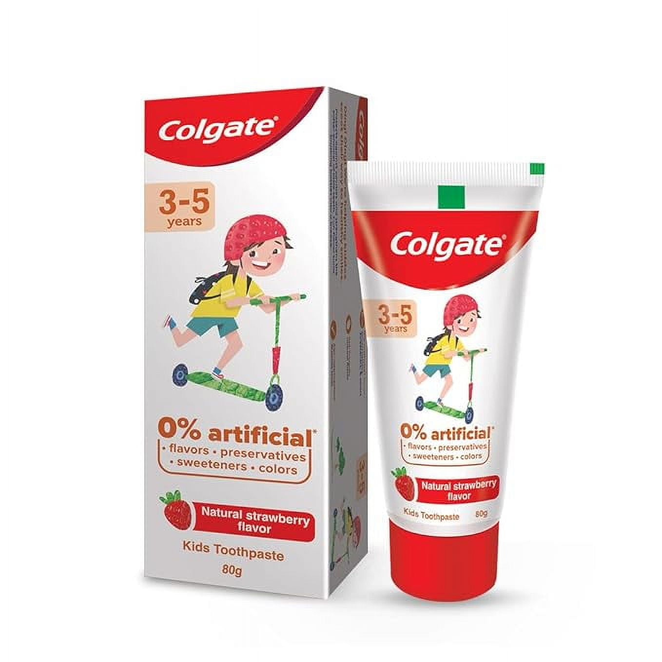 Colgate Toothpaste For Kids (3-5 Years), Natural Strawberry Flavour Tooth Paste 160 G (80
