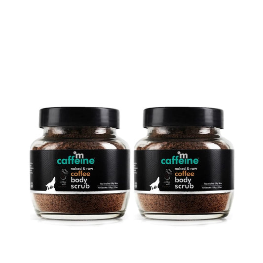 mCaffeine Exfoliating Coffee Body Scrub for Tan Removal & Soft-Smooth Skin | For Women & Men | De-Tan Bathing Scrub with Coconut Oil, Removes Dirt & Dead Skin - Combo Saver
