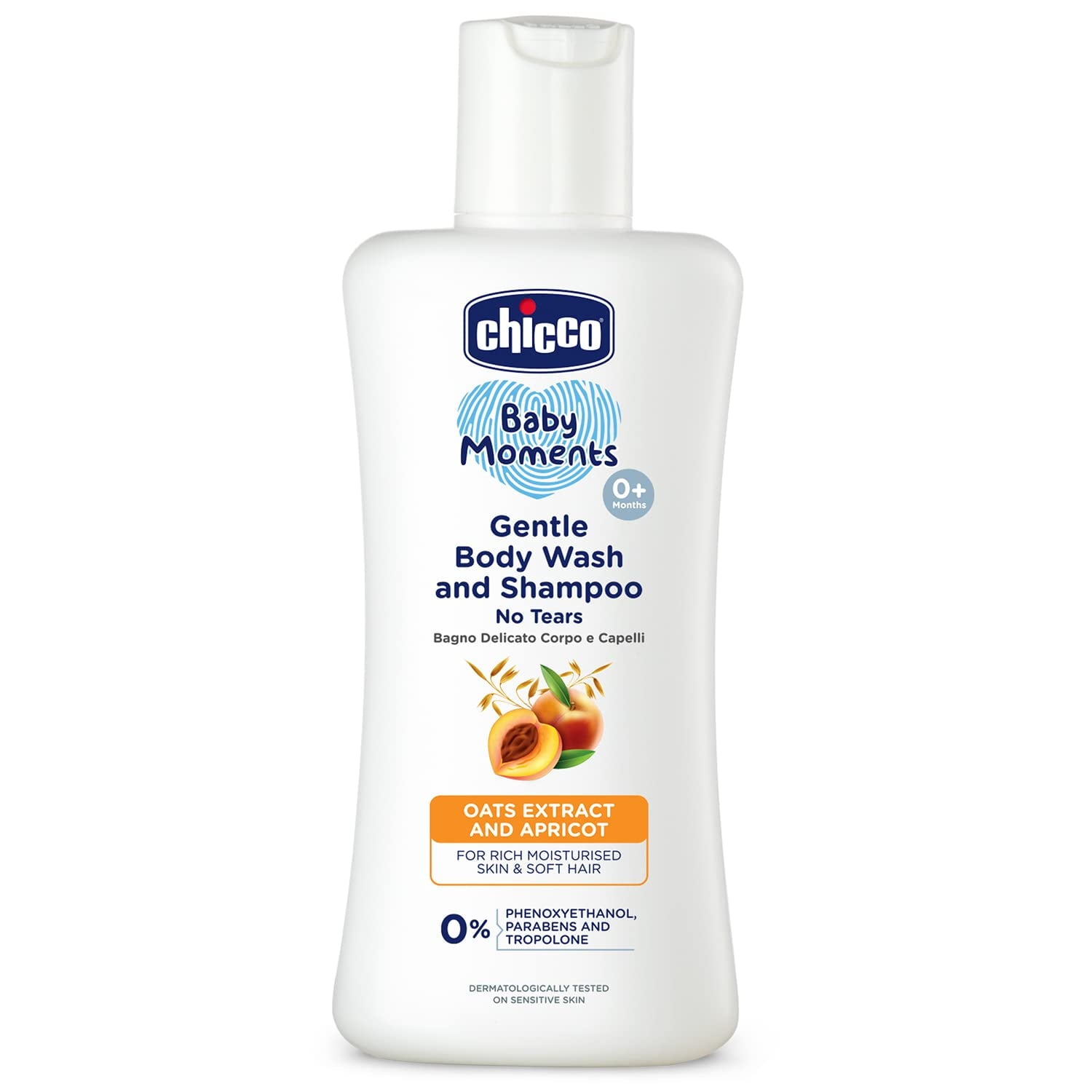 Chicco Baby Moments Gentle BodyWash And Shampoo with Natural ingredients, No tears, Soap f