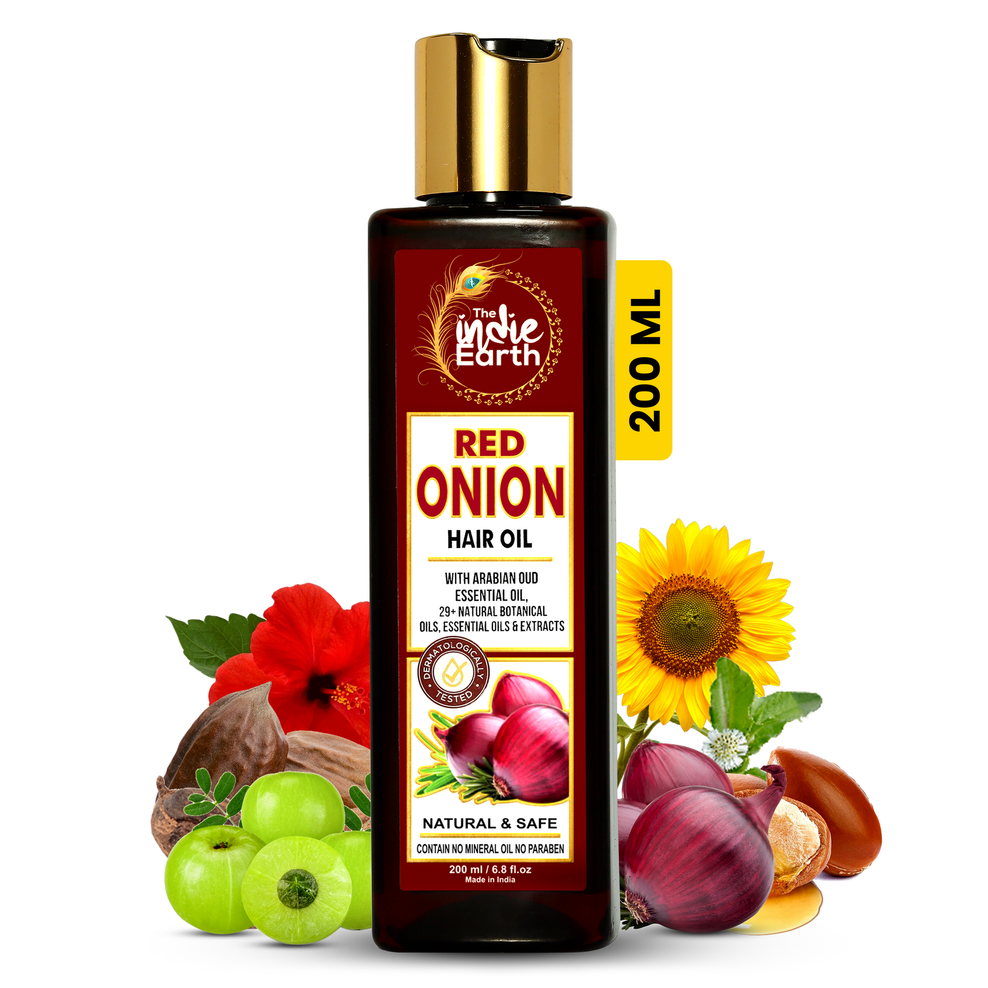 The Indie Earth Red Onion HairOil Controls Hair Loss & Promotes Hair Growth With 29+ Natur