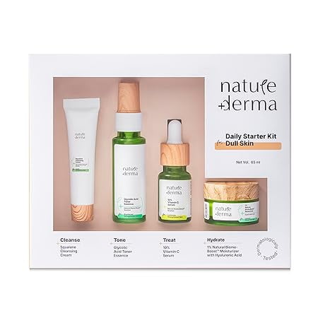 Nature Derma Daily Starter Kit for Dull Skin - Bright and Strengthened Skin with Natural B