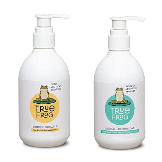 TRue FRoG Shampoo for Curls and Everyday Hair Conditioner for Curly Dry and Frizzy Hair, Sulphate and Paraben Free, CG Friendly, (Combo