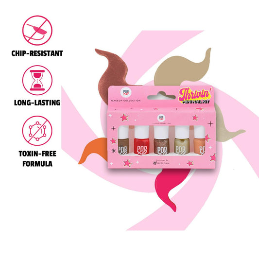 MyGlamm POPxo Makeup Collection Glossy Finish -Mini Nail Kit-Thrivin'-5X3ml