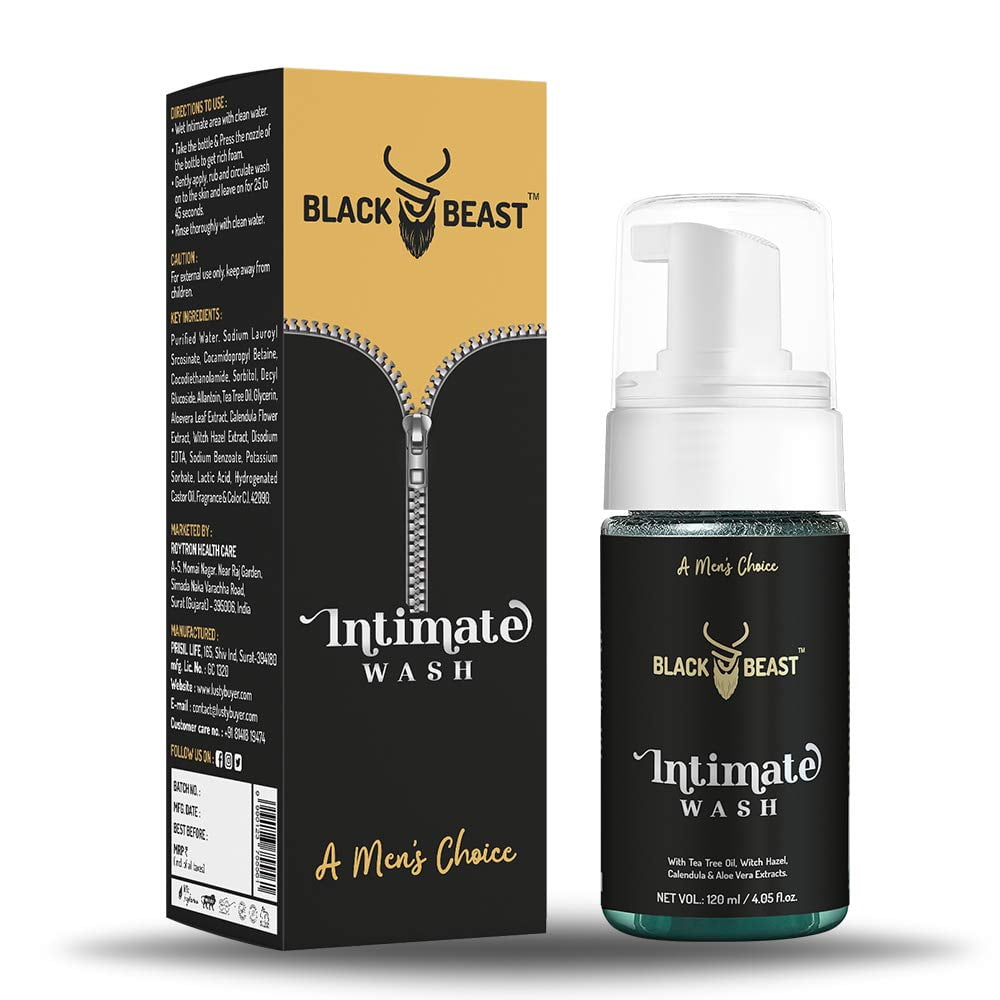 BLACK BEAST Intimate Wash For Men | pH balanced & bad odour | No Sulfates, Parabens or Art