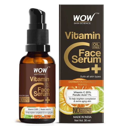 Wow Skin Science Vitamin C+(Plus) FaceSerum - Vitamin C 20%, Ferulic Acid 1% - Brightening