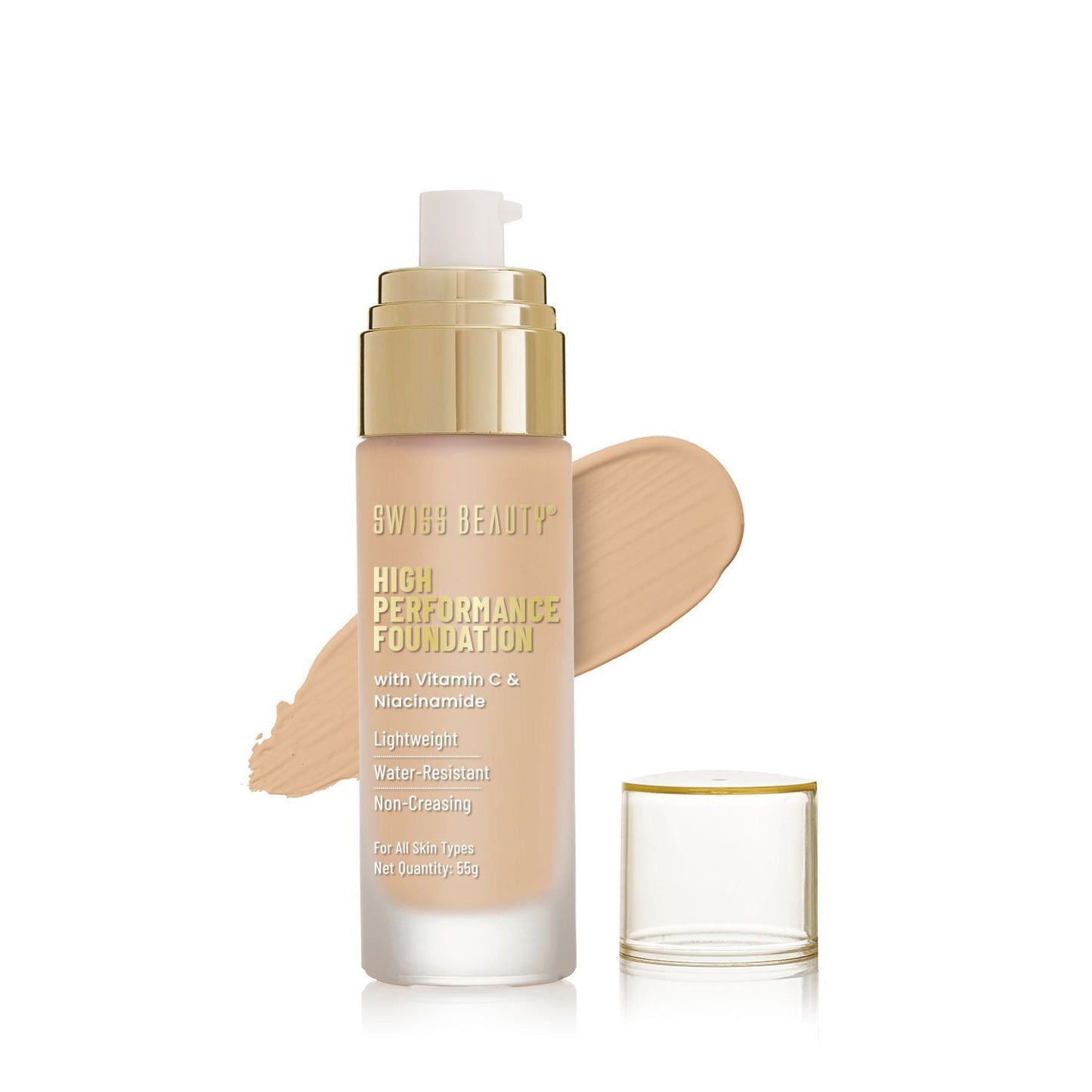 Swiss Beauty High Performance Foundation With Vitamin C & Niacinamide - 04 Natural Nude