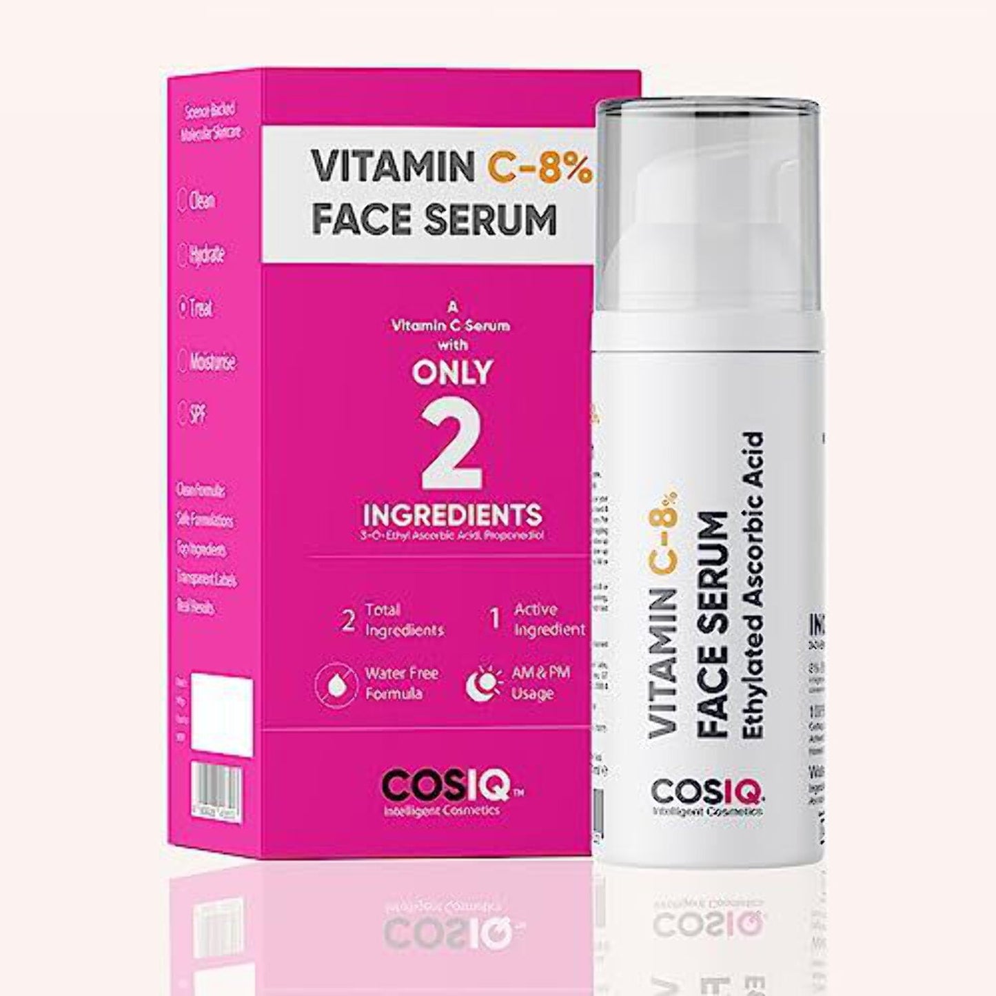 CosIQ 8% Vitamin C FaceSerum for Glowing Skin | Non Sticky | Brightening Vit C Formula | 3