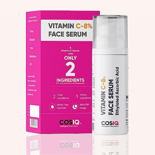 CosIQ 8% Vitamin C FaceSerum for Glowing Skin | Non Sticky | Brightening Vit C Formula | 3