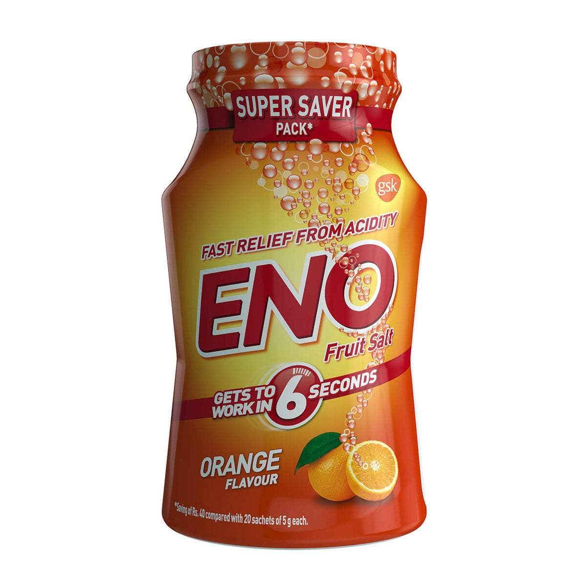 Eno Orange Fast Relief From Acidity Fruit Salt 100g (Pack of 3)