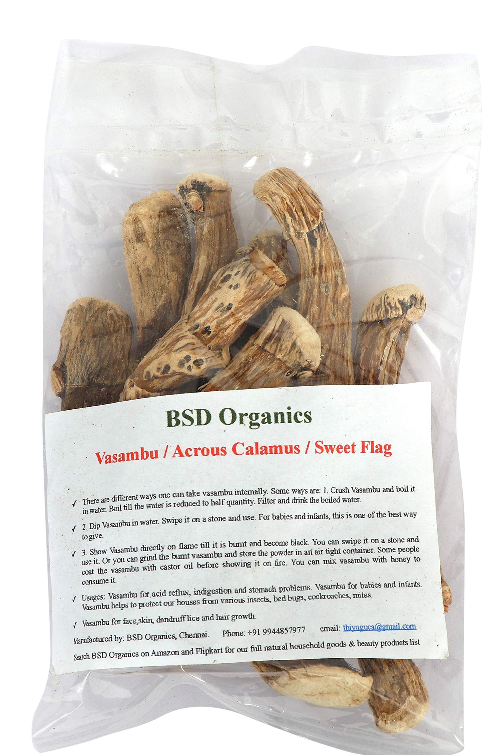 Bsd Organics Vasambu/Acrous Calamus/Sweet Flag - 100 Gms
