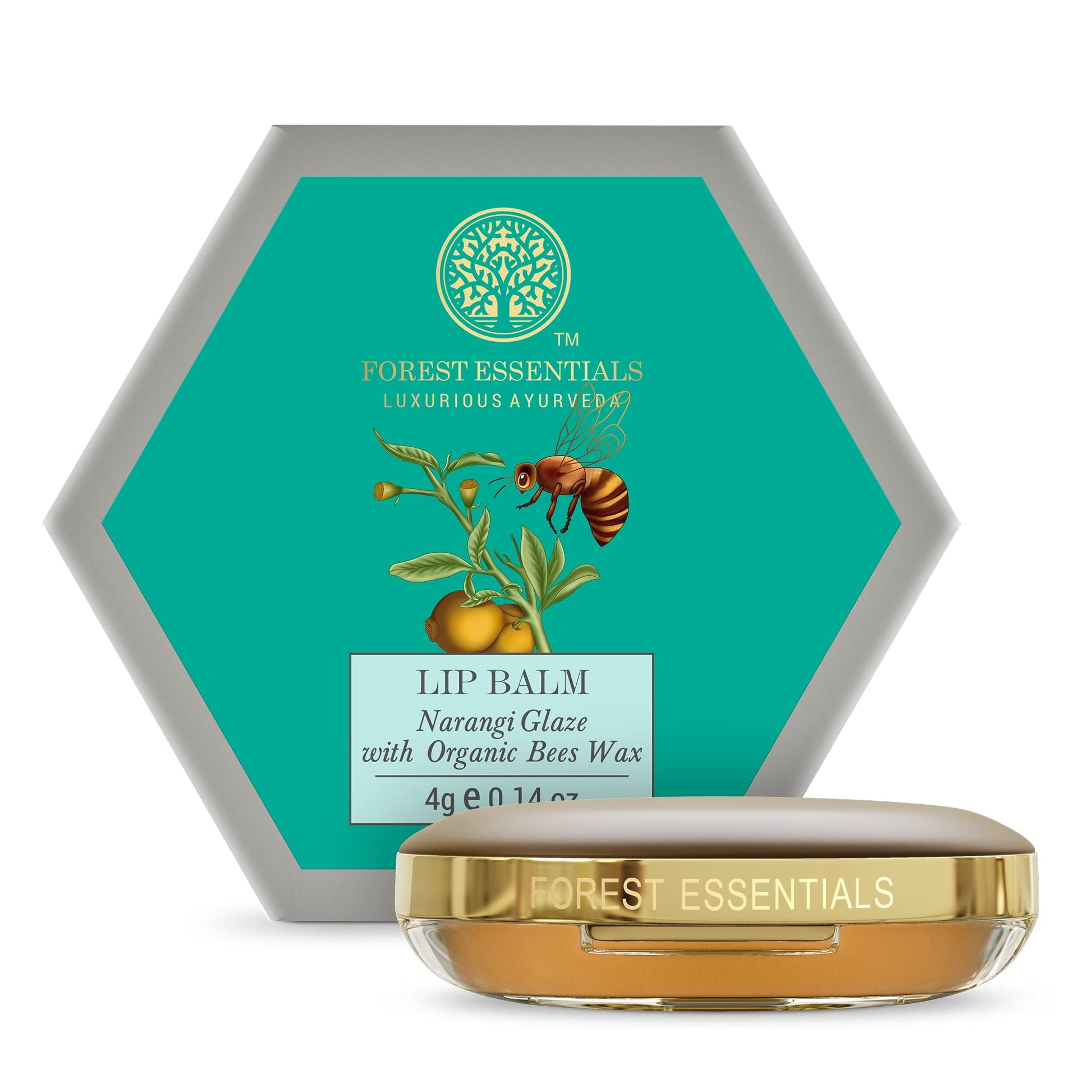 Forest Essentials Luscious LipBalm Narangi Glaze|With Softening Butters|Lip Moisturiser Fo