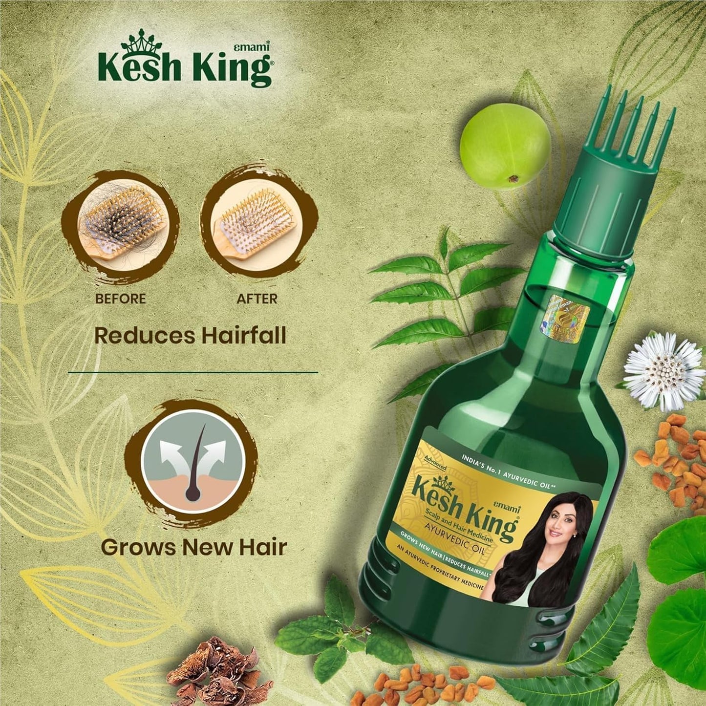 EMAMI KESH KING Herbal & Natural HairOil 300ml Pack