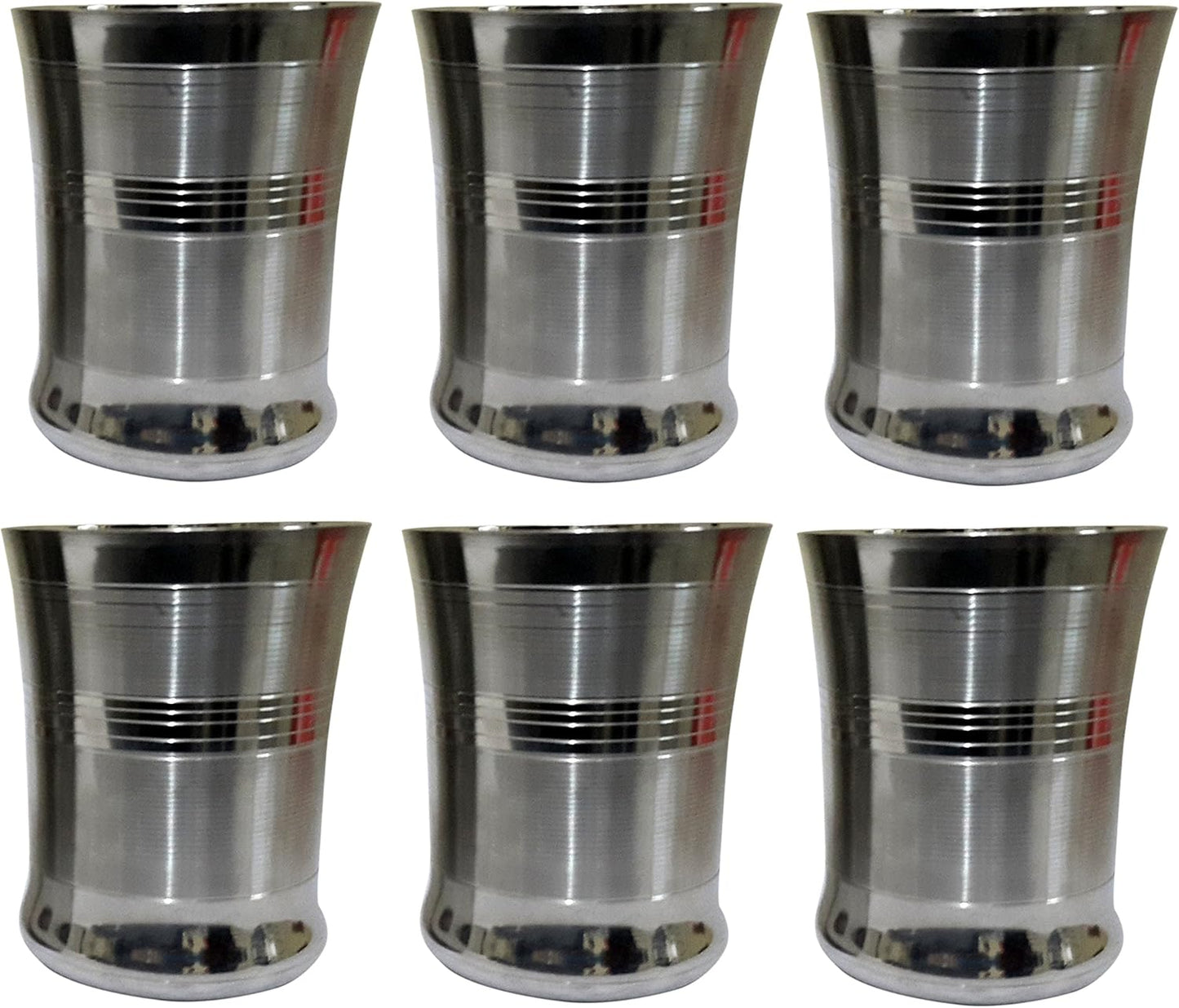 iKonbi Stainless Steel Peach Drinking Glasses with Water Jug and Lid 2 ltr, Set of 6 + 1