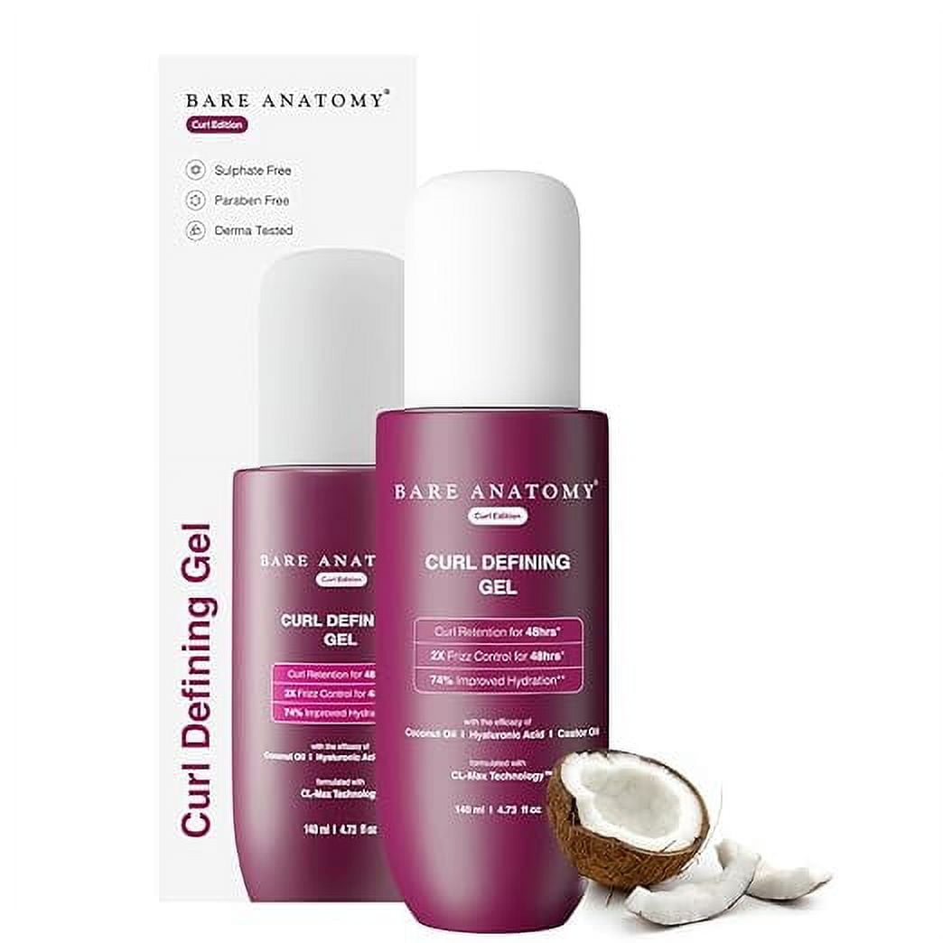 Bare Anatomy Curl Defining Gel | For Well Defined Shiny Curls | Curl Retention & 2X Frizz