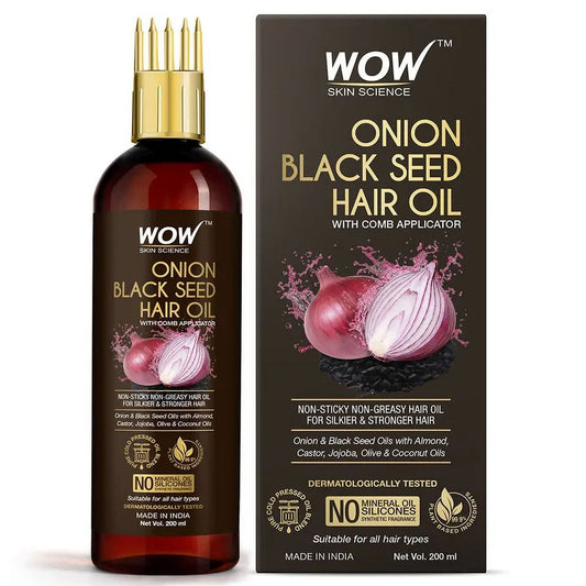 Wow Skin Science Onion Oil for Hair Fall Control With Comb Applicator - 200ml