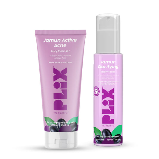 Plix - The Plant Fix Jamun Active Acne Regime With Toner & 0.5% W/W Salicylic Acid Cleanse
