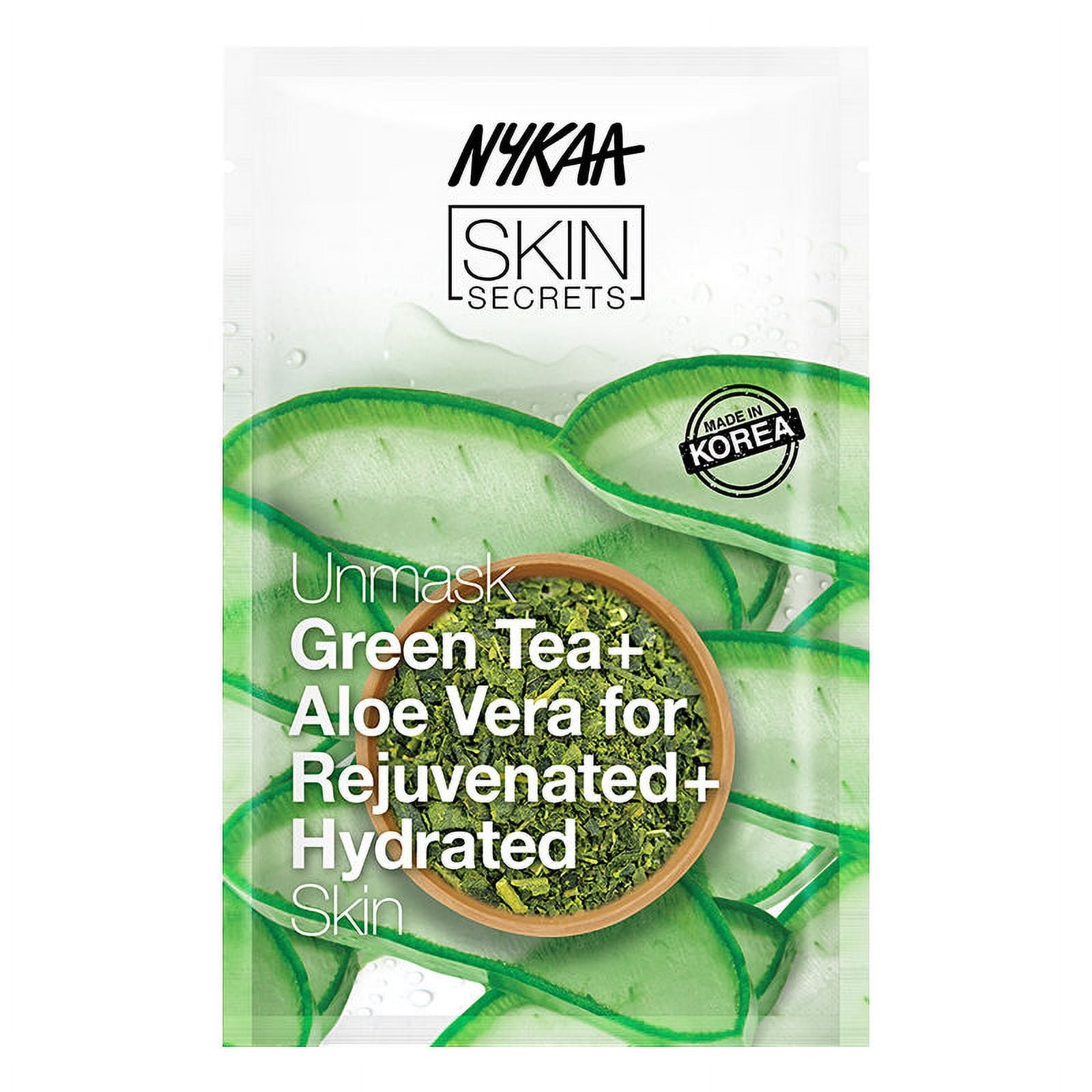 Nykaa Skin Secrets Exotic Indulgence Green Tea + Aloe Vera Sheet Mask For Hydrated Skin