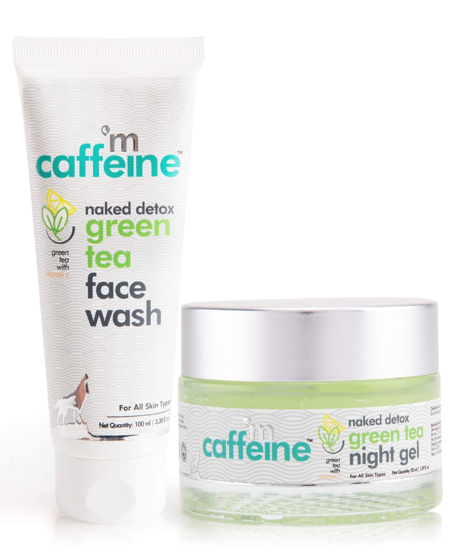 Mcaffeine Green Tea Night Hydration Routine | Vitamin C | Dirt Removal, Moisturization | F