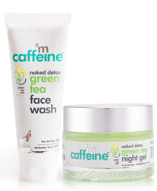 Mcaffeine Green Tea Night Hydration Routine | Vitamin C | Dirt Removal, Moisturization | F